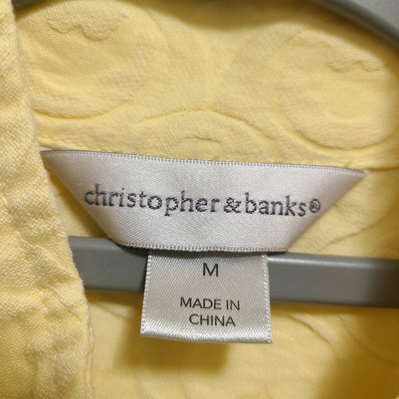 Christopher & Banks Jacket Women's‎ Size M Yellow Design Accents Y2K - Picture 7 of 15